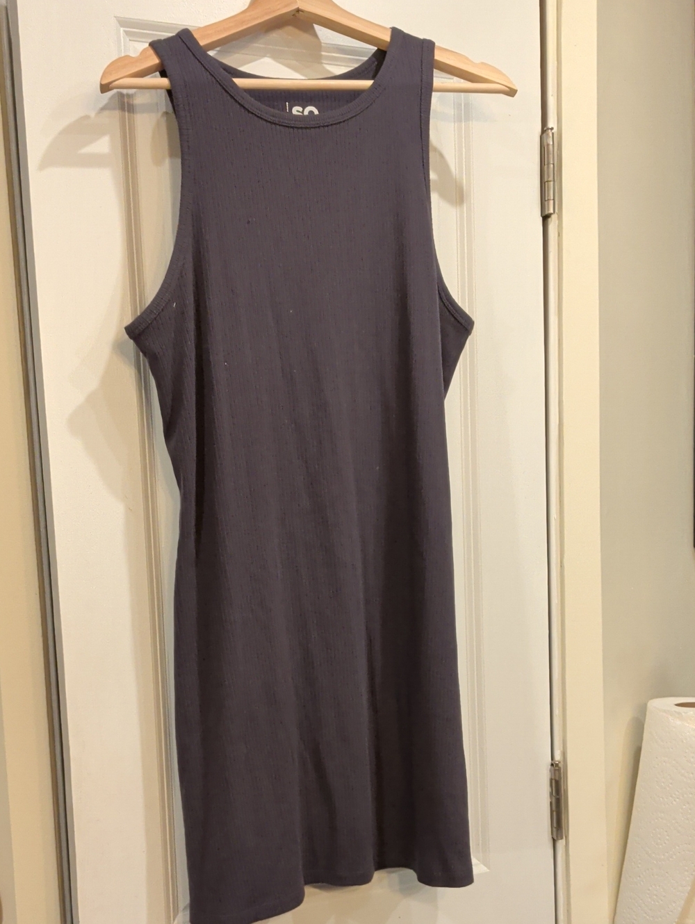 SO Sleeveless Ribbed Midi Dress - Dark Slate